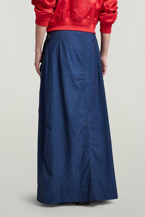 A-Line Long Wrap Skirt Wmn - Rinsed