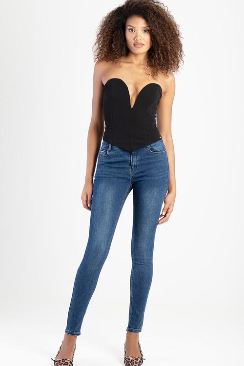 Charlotte: Mid-waist skinny  - Med Vintage