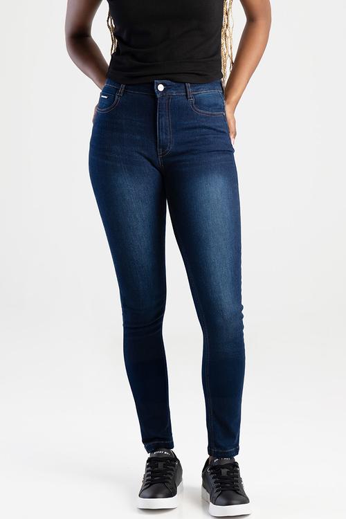 GABI: Mid Waist Skinny Jeans - Dark Vintage