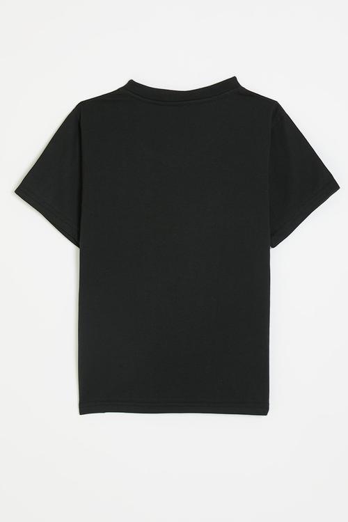 Floral print tee - black
