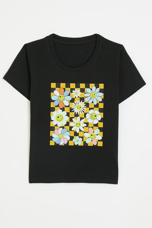 Printed tee - black