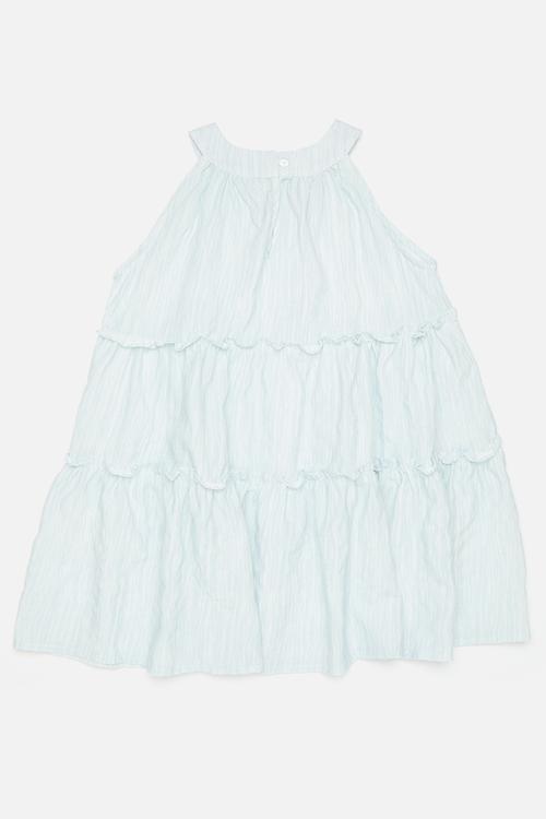 Sleeveless dress & hat se t- blue