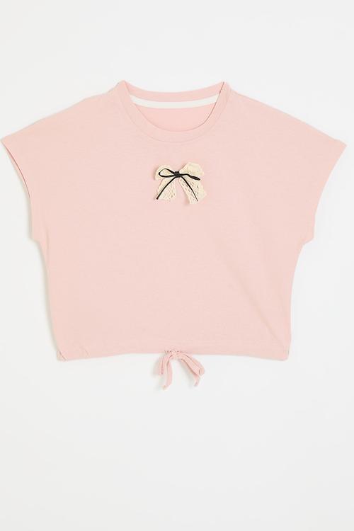 Drawstring tee - pink