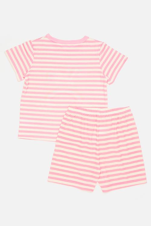 Stripe pj set - pink