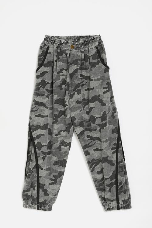 Printed cuff jogger - grey