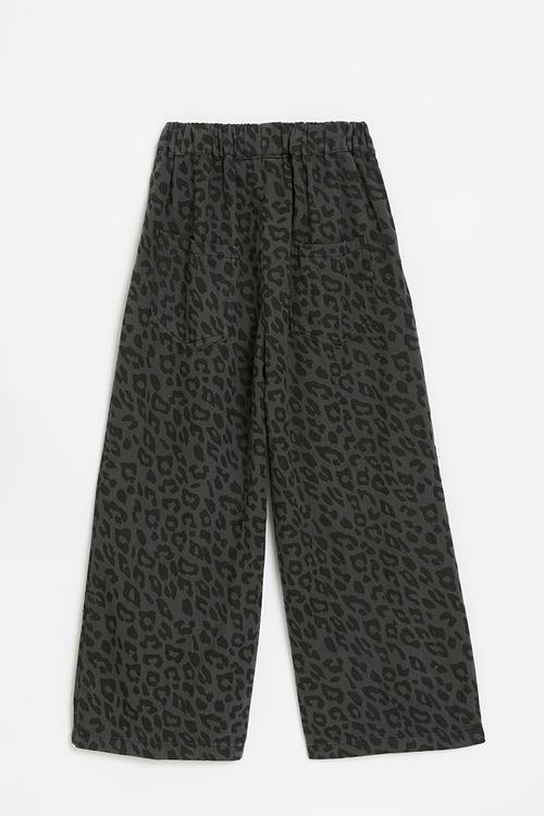 Wide leg jeans - leopard print/grey