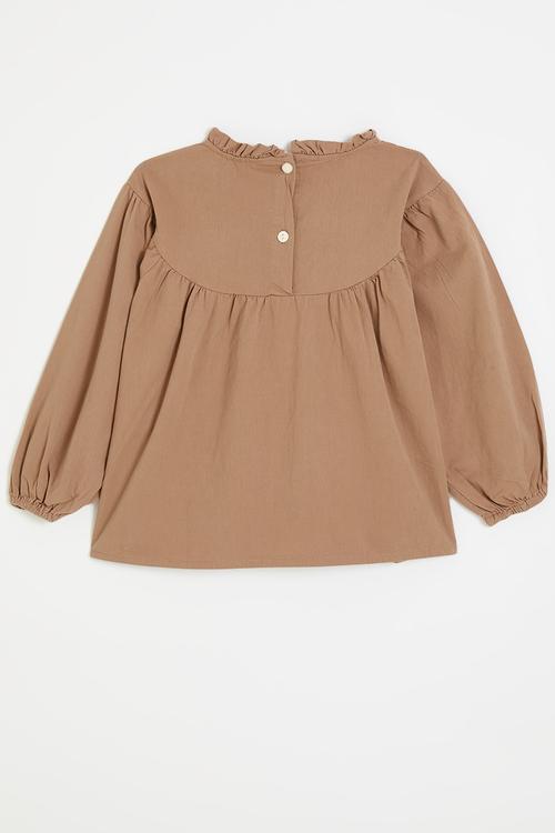 Ruffle collar dress - rust