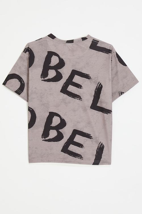 Bold print tee - thistle purple