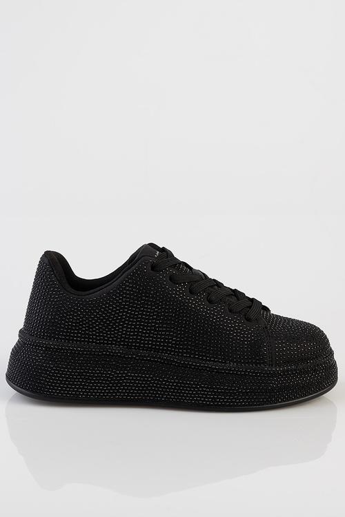 Emblazon all over diamante sneaker - black