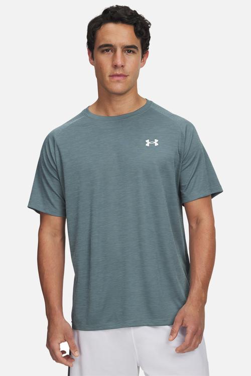 UA Tech Textured SS - Jasper Blue & White
