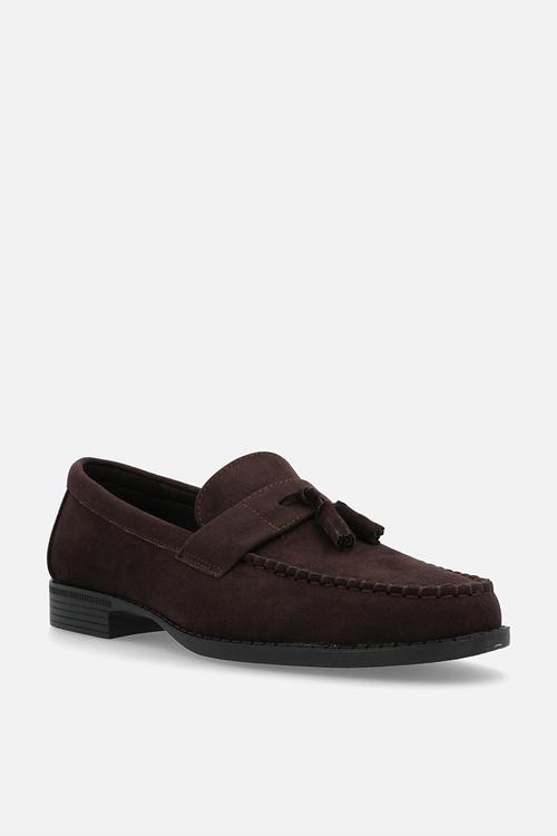 Suede tassel loafer  - brown