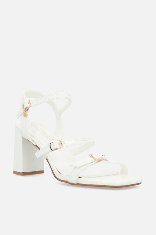 Whistle 1 strappy block heel - white