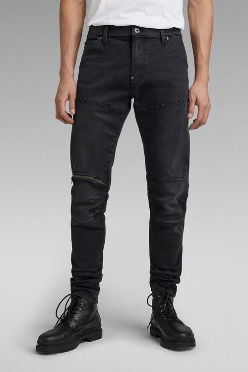 5620 3D Zip Knee Skinny - black