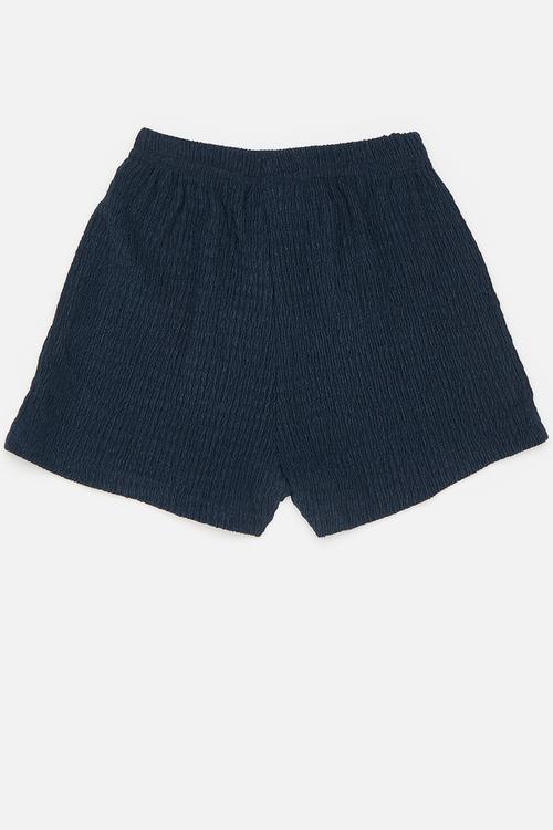 Textured boxer-style shorts - navy blue