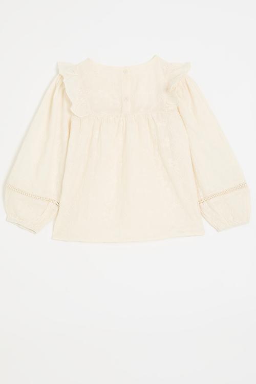 Ruffle sleeve top - off white