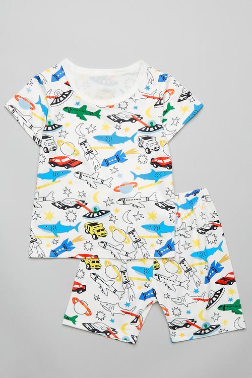 Printed pj set - white/multi
