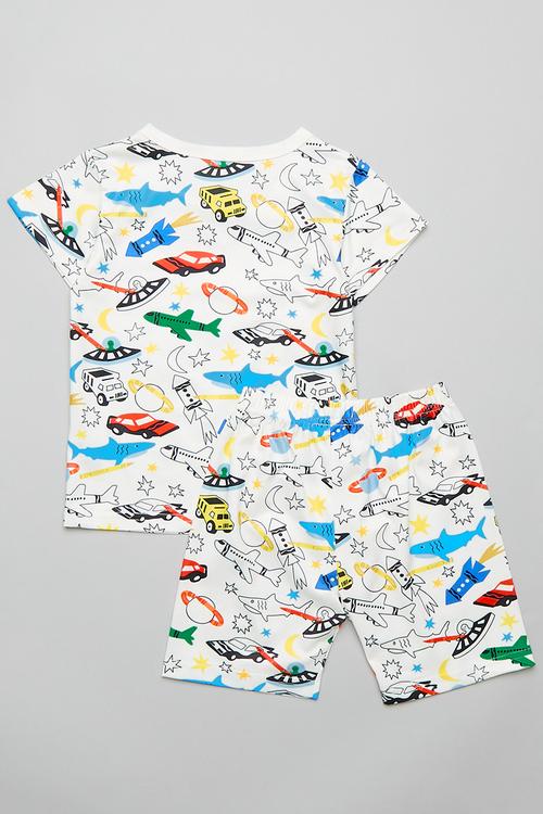Printed pj set - white/multi