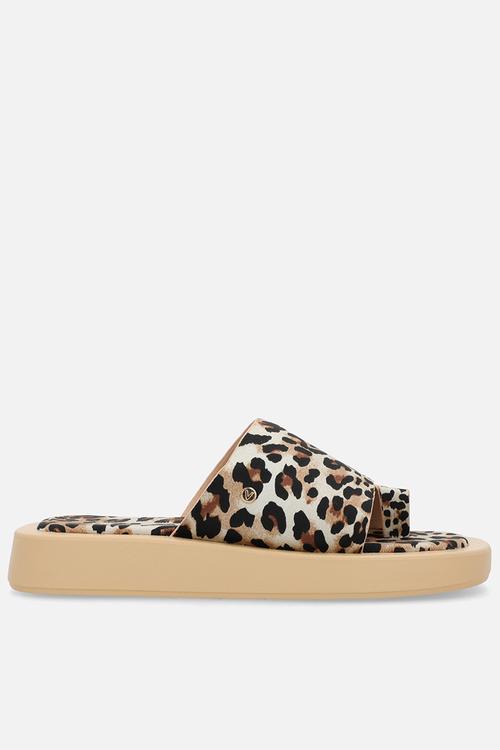 Coconut 27 thick toe loop slide sandal - leopard