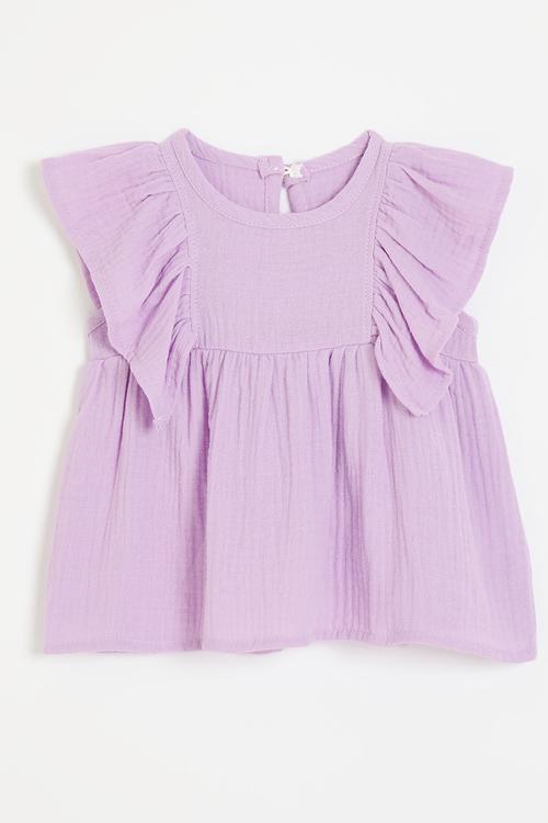 Frilled sleeve top - lilac