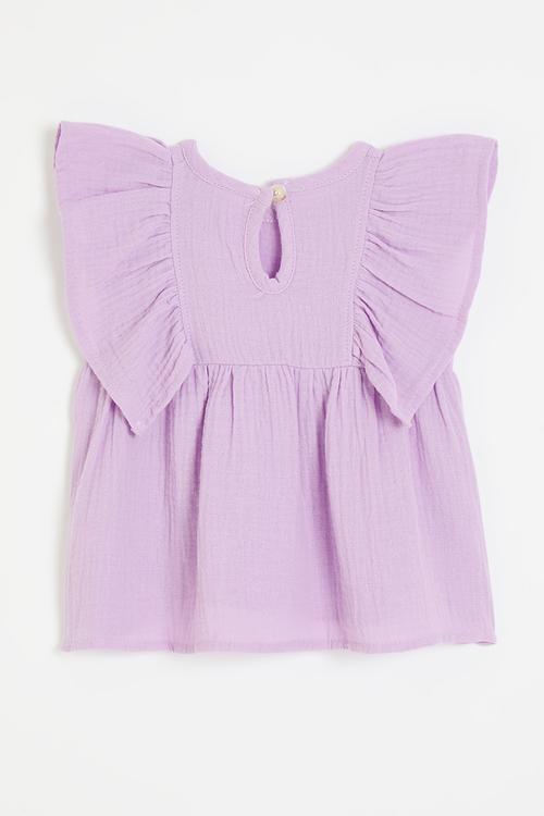 Frilled sleeve top - lilac