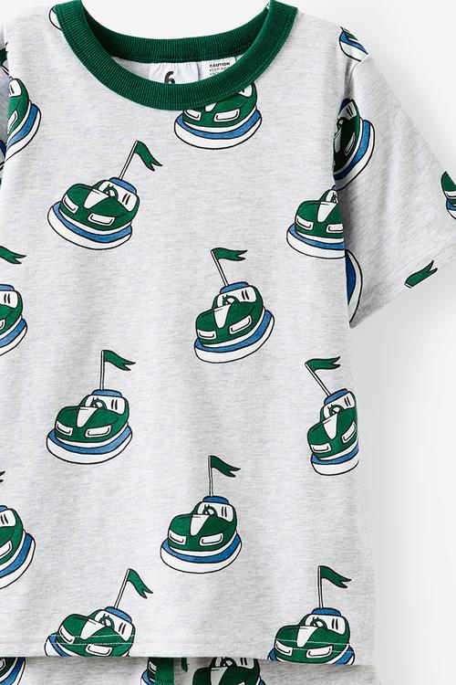 Jordan short sleeve pyjama set - cloud marle/dodgem cars