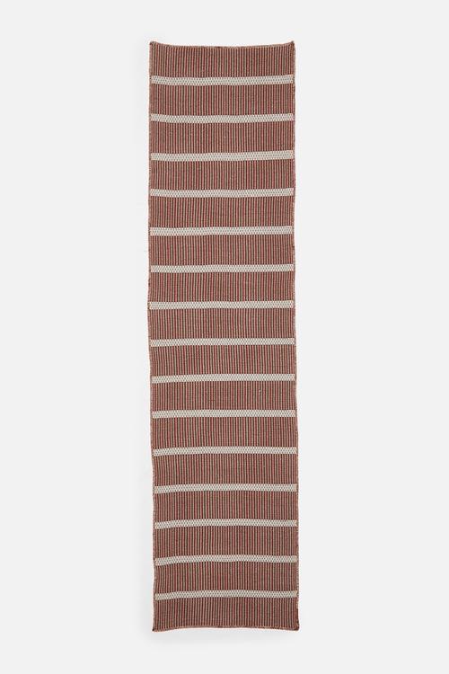 Woven Stripe Cotton Runner - Rust