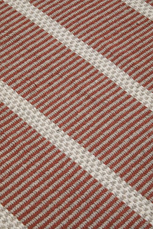 Woven Stripe Cotton Runner - Rust