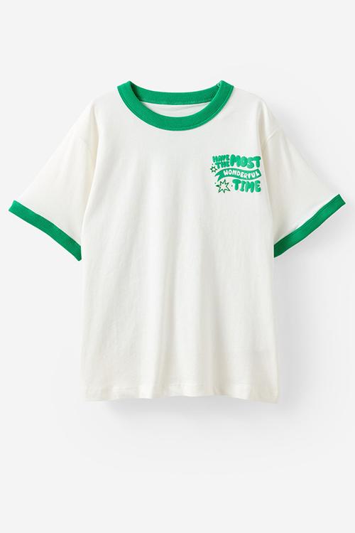 Poppy oversize graphic print tee - vanilla/xmas most wonderful time of the year