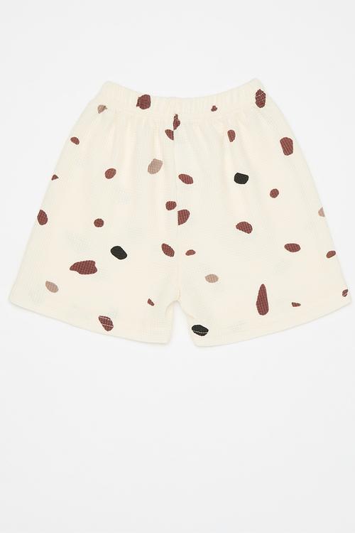 Smudge dot all-over print shorts - neutral