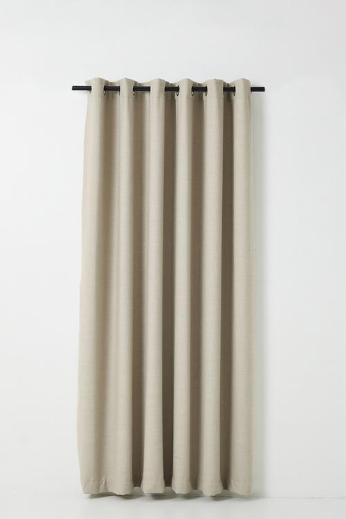 Linen Blend Luxe Eyelet Curtain - Taupe