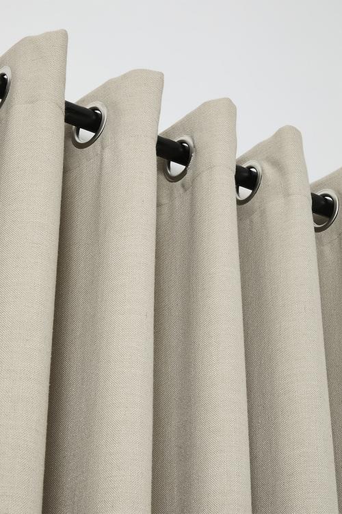 Linen Blend Luxe Eyelet Curtain - Taupe