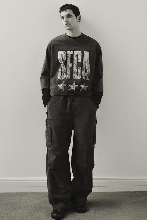 Oversized fit cropped T-shirt - dark grey/sfca