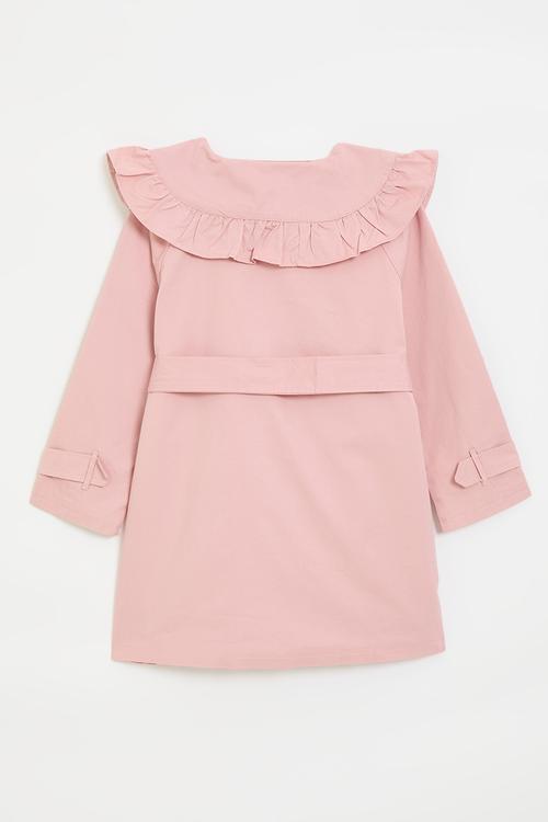 Peter pan collar coat dress - pink