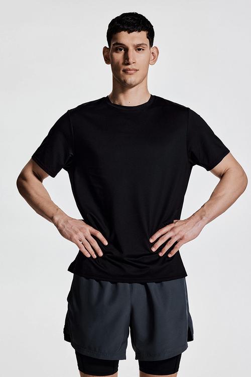 Regular fit sports top with drymove™ - black