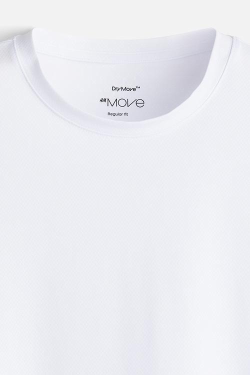 Regular fit sports top with drymove™ - white