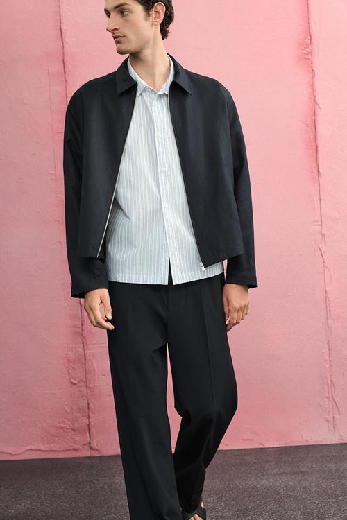 Relaxed fit trousers - navy blue
