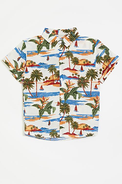 Button up resort shirt - multi