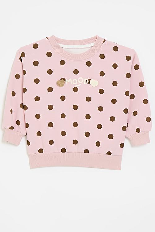 Polka dot sweatshirt - mauvelous pink