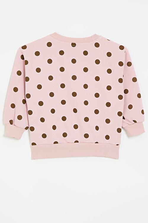 Polka dot sweatshirt - mauvelous pink