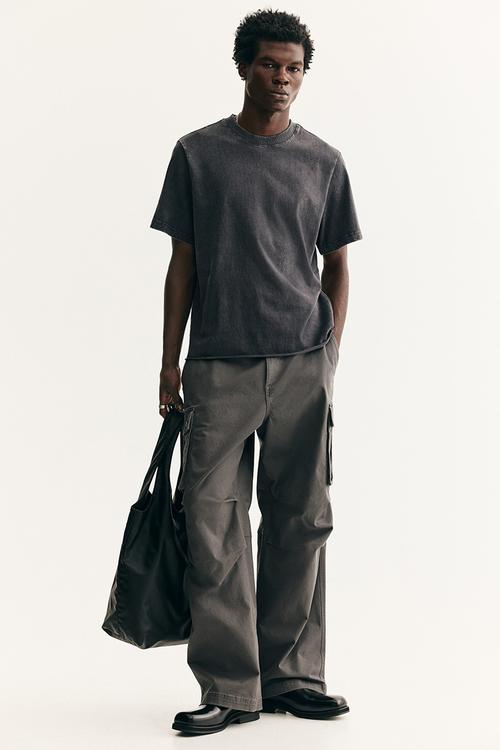 Regular fit washed T-shirt - dark grey
