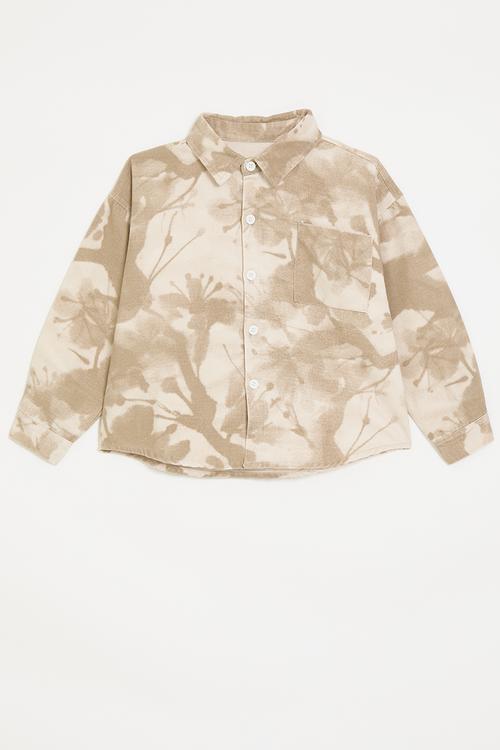 Watercolour floral shirt - brown