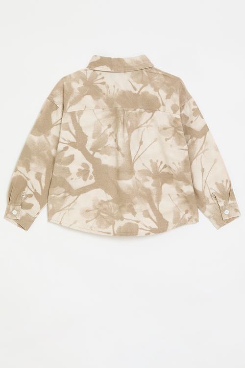 Watercolour floral shirt - brown