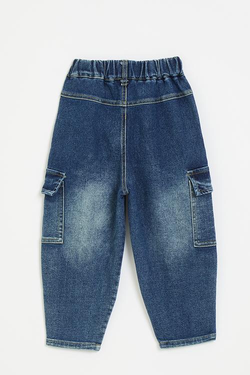 Tapered utility jeans - blue