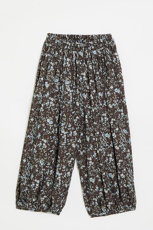 Ditsy floral parachute pants - dark brown