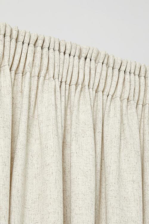 Linen Blend Luxe Taped Curtain - Natural