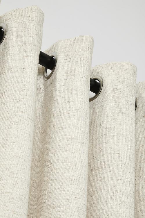 Linen Blend Luxe Eyelet Curtain - Natural