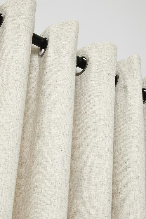 Linen Blend Luxe Eyelet Curtain - Natural