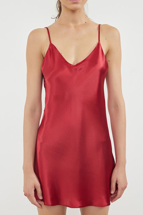 Satin nightgown - bordeaux