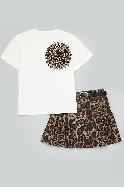 Tee & skirt set-multi