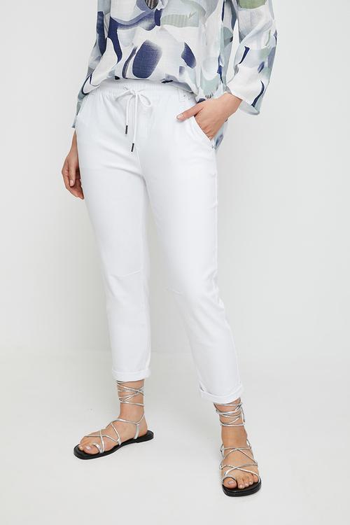 Drawcord elasticated jogger  - overdye white
